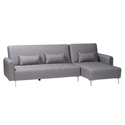 Baxton Studio Lanoma Contemporary Slate Grey Fabric Upholstered Convertible Sleeper Sofa